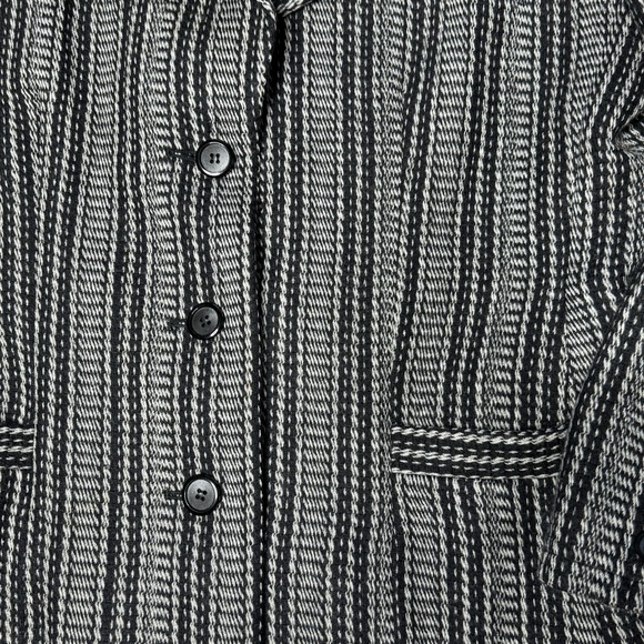 Givenchy Style Saks Fifth‎ Avenue Vintage Black White Wool Blazer USA Size 16 - Picture 2 of 9